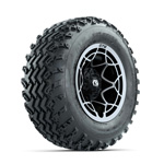 GTW Nexus Black/ Silver 12 in Wheels with 23X10.00-12 Rogue All-Terrain Tires - Set of 4