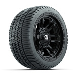 GTW&reg; Shogun Gloss Black 12 in Wheels with 205/ 30-12 Fusion Street Tires - Set of 4