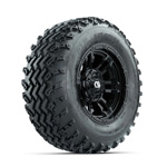 GTW Shogun Gloss Black 12 in Wheels with 23X10.00-12 Rogue All-Terrain Tires - Set of 4