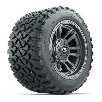 BuggiesUnlimited.com; GTW® Shogun Gunmetal 12 in Wheels with 20X10-12 Nomad A/ T Tires - Set of 4