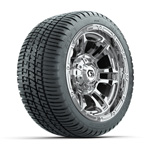 GTW&reg; Shogun Chrome 12 in Wheels with 205/ 30-12 Fusion Street Tires - Set of 4