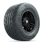 GTW&reg; Stealth Black/ Machined 12 in Wheels with 255/ 55-R12 Fusion GTR Street Tires - Set of 4