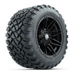 GTW&reg; Stealth Black/ Machined 12 in Wheels with 22X11-R12 Nomad A/ T Tires - Set of 4