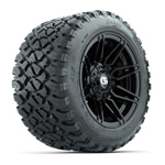 GTW&reg; Stealth Gloss Black 12 in Wheels with 20X10-12 Nomad A/ T Tires - Set of 4