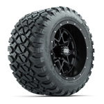GTW&reg; Vortex 2 Matte Black 12 in Wheels with 22X11-R12 Nomad A/ T Tires - Set of 4