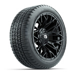 GTW&reg; Stellar Black 14 in Wheels with 205/ 30-R14 Fusion Street Tires - Set of 4