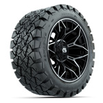GTW&reg; Stellar Black/ Machined 14 in Wheels with 22X10-14 Timberwolf All-Terrain Tires - Set of 4