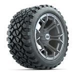 GTW&reg; Spyder Silver Brush 14 in Wheels with 23X10-R14 Nomad A/ T Tires - Set of 4
