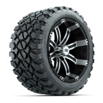GTW&reg; Tempest Black/ Machined 14 in Wheels with 23X10-R14 Nomad A/ T Tires - Set of 4