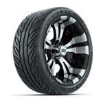 GTW&reg; Vampire Black/ Machined 14 in Wheels with 205/ 40-R14 Fusion GTR Street Tires - Set of 4