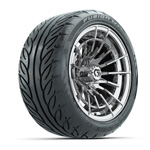 GTW&reg; Boost Chrome 14 in Wheels with 225/ 40-R14 Fusion GTR Street Tires - Set of 4