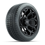 GTW&reg; Raven Matte Black/ Ball Milled 14 in Wheels with 205/ 30-R14 Fusion Street Tires - Set of 4