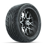 GTW&reg; Vortex 2 Matte Gray/ Machined 14 in Wheels with 205/ 40-R14 Fusion GTR Street Tires - 4 Set