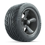 GTW&reg; Godfather Matte Gray 14 in Wheels with 255/ 45-R14 Fusion GTR Street Tires - Set of 4