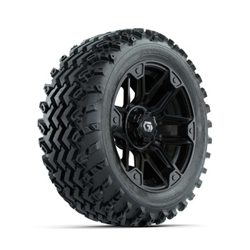 BuggiesUnlimited.com; GTW Graffiti Gloss Black 14 in Wheels with 23X10.00-14 Rogue All-Terrain Tires - Set of 4
