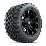 GTW&reg; Diablo Gloss Black/ Machined 14 in Wheels with 23X10-R14 Nomad All-Terrain Tires - Set of 4