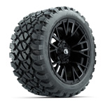 GTW&reg; Vandal Matte Black/ Machined 14 in Wheels with 23X10-R14 Nomad All-Terrain Tires - Set of 4