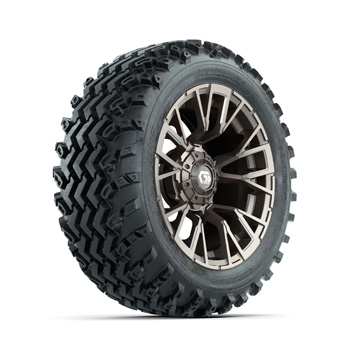 BuggiesUnlimited.com; GTW Vandal Bronze/ Machined 14 in Wheels with 23X10.00-14 Rogue All-Terrain Tires - Set of 4