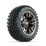 GTW Vandal Bronze/ Machined 14 in Wheels with 23X10.00-14 Rogue All-Terrain Tires - Set of 4