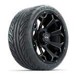 GTW Raven Matte Black/ Ball Mill 15 in Wheels with 215/ 40-R15 Fusion GTR Street Tires - Set of 4