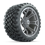 GTW Spyder Silver Brush 15 in Wheels with 23x10-R15 Nomad Steel Belt All-Terrain Tires - Set of 4
