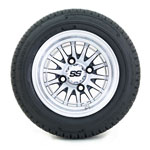 GTW Medusa Black and Machined Wheels with 18in Fusion DOT Approved Street Tires - 10 Inch