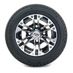 GTW Specter Black and Machined Wheels with 18in Fusion DOT Approved Street Tires - 10 Inch
