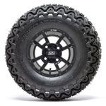 GTW Tempest Black and Machined Wheels with 22in Predator A-T Tires - 10 Inch