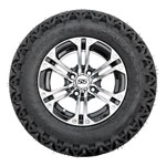 GTW Specter Black and Machined 12 in Wheels with 22 in Timberwolf Mud Tires - Set of 4