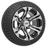 GTW Specter Black and Machined Wheels with 18in Fusion DOT Approved Street Tires - 12 Inch