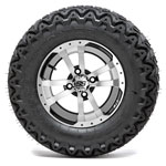 GTW Storm Trooper Black and Machined 12 in Wheels with 23 in Predator All-Terrain Tires - Set of 4