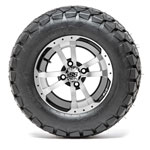 GTW Storm Trooper Black and Machined 12 in Wheels with 22 in Timberwolf Mud Tires - Set of 4