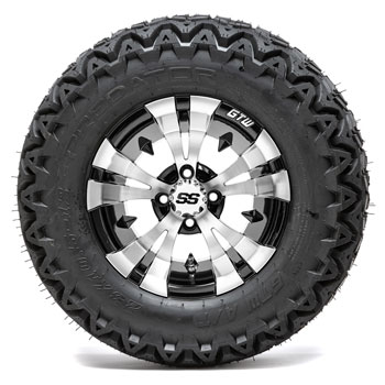 BuggiesUnlimited.com; GTW Vampire Black and Machined 12 in Wheels with 23 in Predator All-Terrain Tires - Set of 4