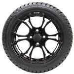 GTW Spyder Matte Black Wheels with 18in Mamba DOT Approved Street Tires - 12 Inch