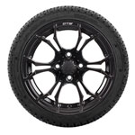 GTW Spyder Matte Black Wheels with 18in Fusion DOT Approved Street Tires - 12 Inch