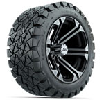 GTW Specter Black and Machined Wheels with 22in Timberwolf Mud Tires - 14 Inch
