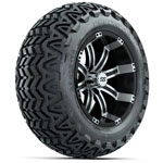 GTW Tempest Black and Machined Wheels with 23in Predator A-T Tires - 14 Inch