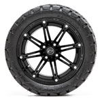 GTW Element Matte Black Wheels with 22in Timberwolf Mud Tires - 14 Inch