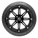 GTW Element Matte Black Wheels with 18in Fusion DOT Approved Street Tires - 14 Inch