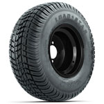 GTW Steel Black 10 in Wheels with 205/ 65-10 Kenda Load Star Street Tires - Set of 4
