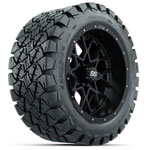 GTW Matte Black Vortex 14 in Wheels with 22x10-14 Timberwolf All-Terrain Tires - Set of 4
