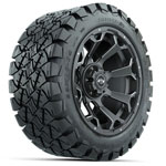 GTW Matte Gray Raven 14 in Wheels with 22x10-14 Timberwolf All-Terrain Tires - Set of 4