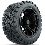 GTW Matte Black Spyder 14 in Wheels with 22x10-14 Timberwolf All-Terrain Tires - Set of 4