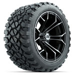 GTW Machined/ Black Spyder 14 in Wheels with 23x10-14 Nomad All-Terrain Tires - Set of 4