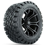 GTW Spyder Wheels 14 in Wheels with 22x10-14 in Timberwolf All Terrain Tires - Set of 4