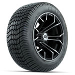 GTW Machine/ Black Spyder 12 in Wheels with 215/ 40-12 Excel Classic Street Tires - Set of 4