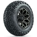 GTW Black/ Bronze Bravo 14 in Wheels with 23x10-14 GTW Predator All-Terrain Tires - Set of 4