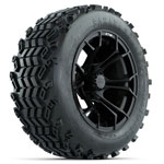 GTW Spyder Matte Black 14 in Wheels with 23x10-14 Sahara Classic All-Terrain Tires - Set of 4