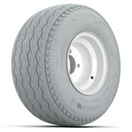 White Steel 8 in Wheels with 18.5 in Gray Non-Marking Tires - Set of 4