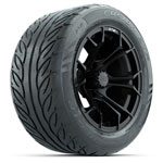 GTW Matte Black Spyder 14 in Wheels with 255/ 45-R14 Fusion GTR Street Tires - Set of 4